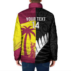 New Zealand and West Indies Cricket Custom Padded Jacket Black Cap Windies Together - Aussie Hoodie