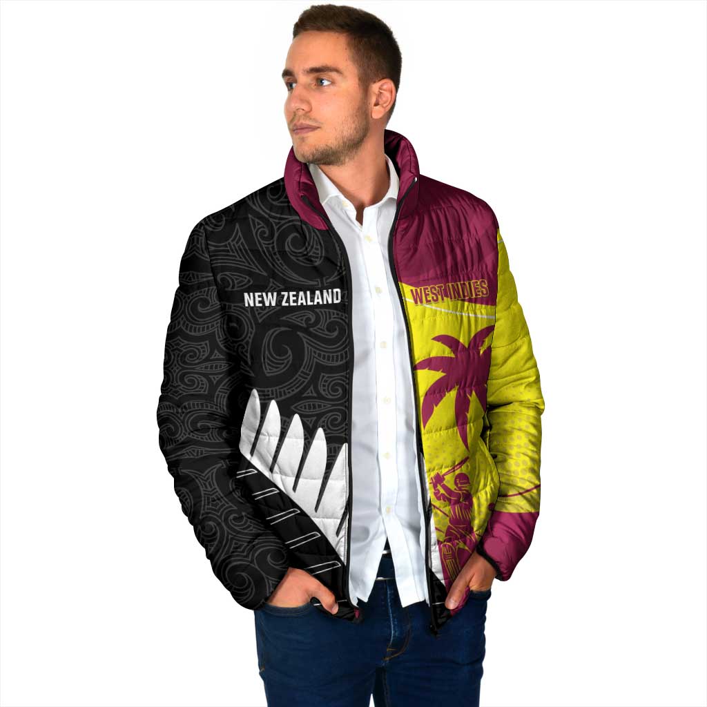 New Zealand and West Indies Cricket Custom Padded Jacket Black Cap Windies Together - Aussie Hoodie
