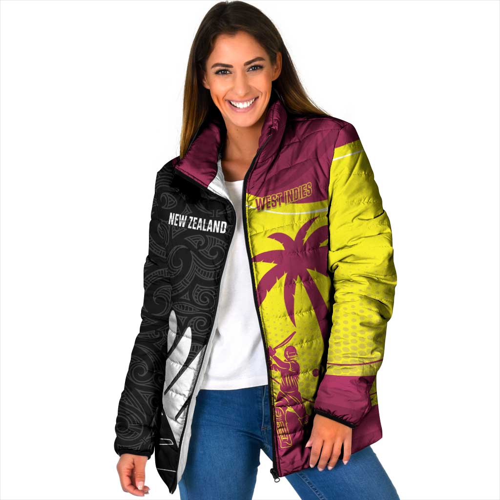 New Zealand and West Indies Cricket Custom Padded Jacket Black Cap Windies Together - Aussie Hoodie