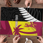 New Zealand and West Indies Cricket Custom Puzzle Black Cap Windies Together - Aussie Hoodie