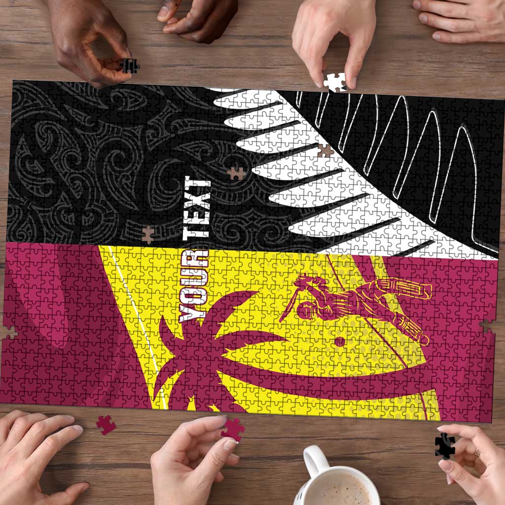 New Zealand and West Indies Cricket Custom Puzzle Black Cap Windies Together - Aussie Hoodie