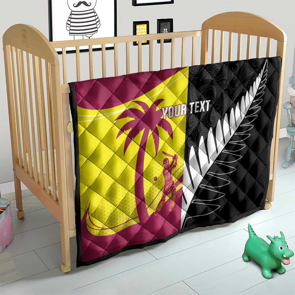 New Zealand and West Indies Cricket Custom Quilt Black Cap Windies Together - Aussie Hoodie