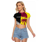 New Zealand and West Indies Cricket Custom Raglan Cropped T Shirt Black Cap Windies Together - Aussie Hoodie