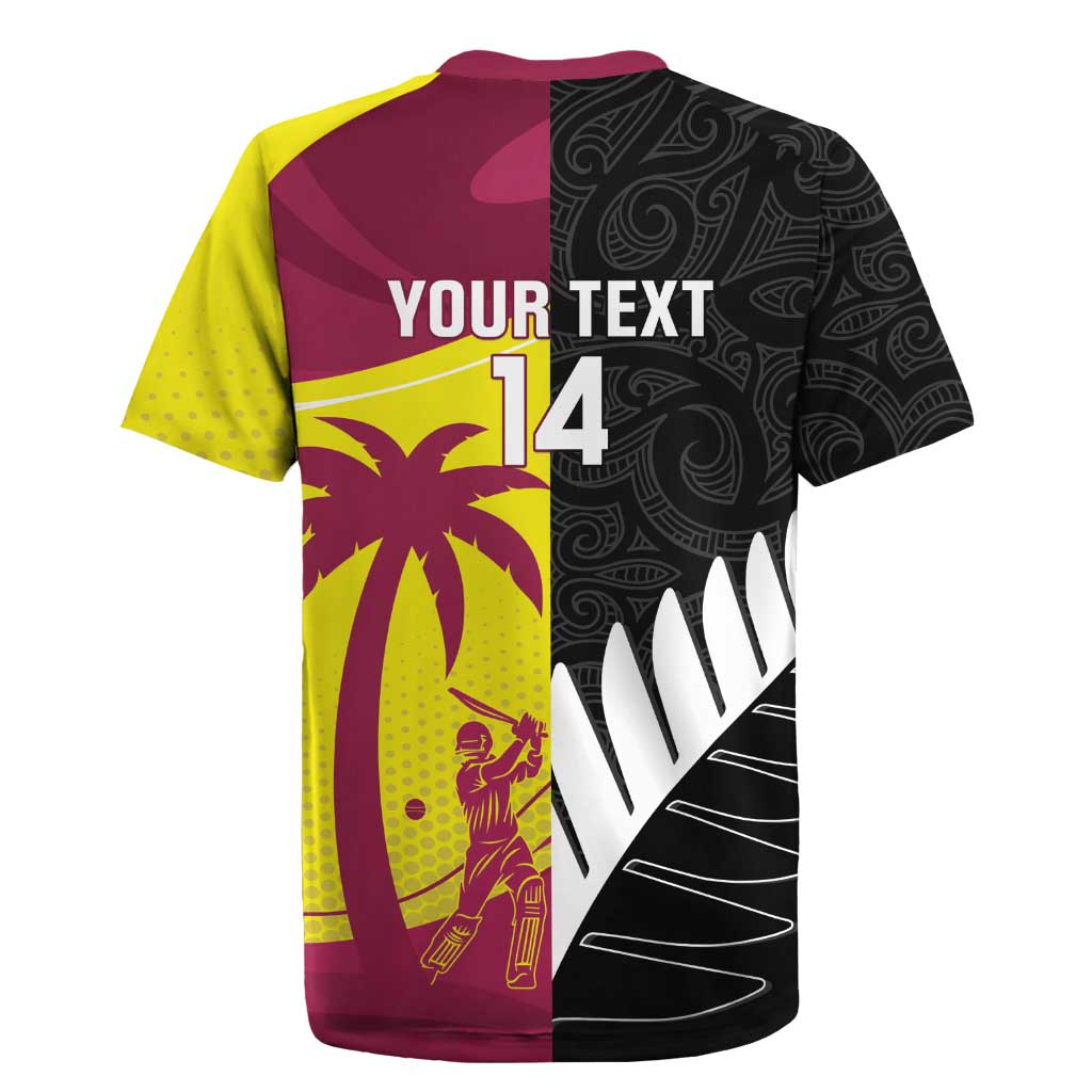 New Zealand and West Indies Cricket Custom Rugby Jersey Black Cap Windies Together - Aussie Hoodie