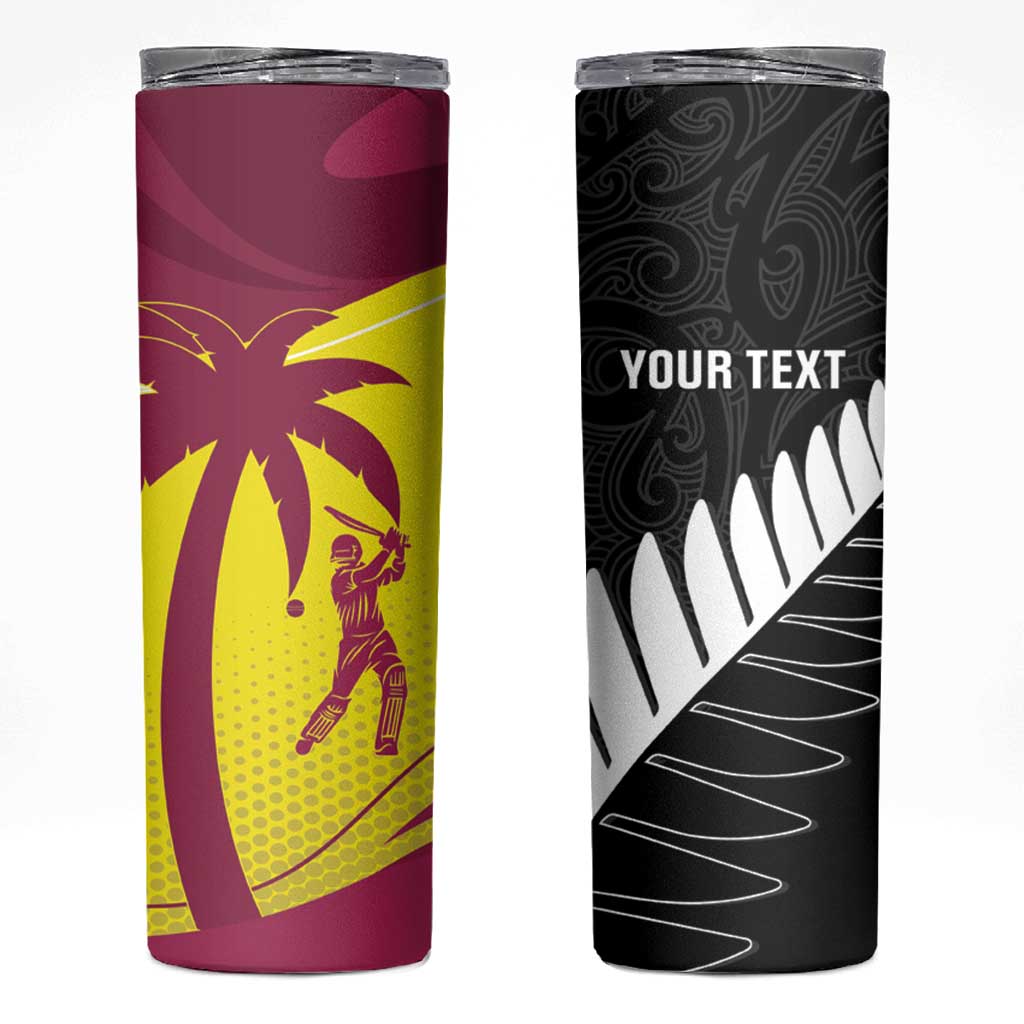 New Zealand and West Indies Cricket Custom Skinny Tumbler Black Cap Windies Together - Aussie Hoodie