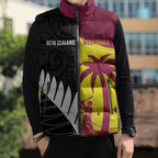 New Zealand and West Indies Cricket Custom Sleeveless Puffer Jacket Black Cap Windies Together - Aussie Hoodie