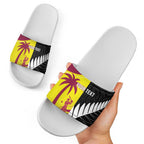 New Zealand and West Indies Cricket Custom Slide Sandals Black Cap Windies Together - Aussie Hoodie
