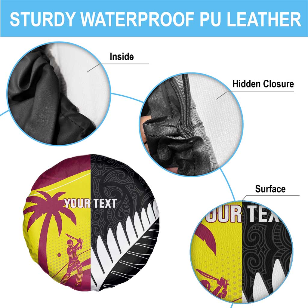 New Zealand and West Indies Cricket Custom Spare Tire Cover Black Cap Windies Together - Aussie Hoodie