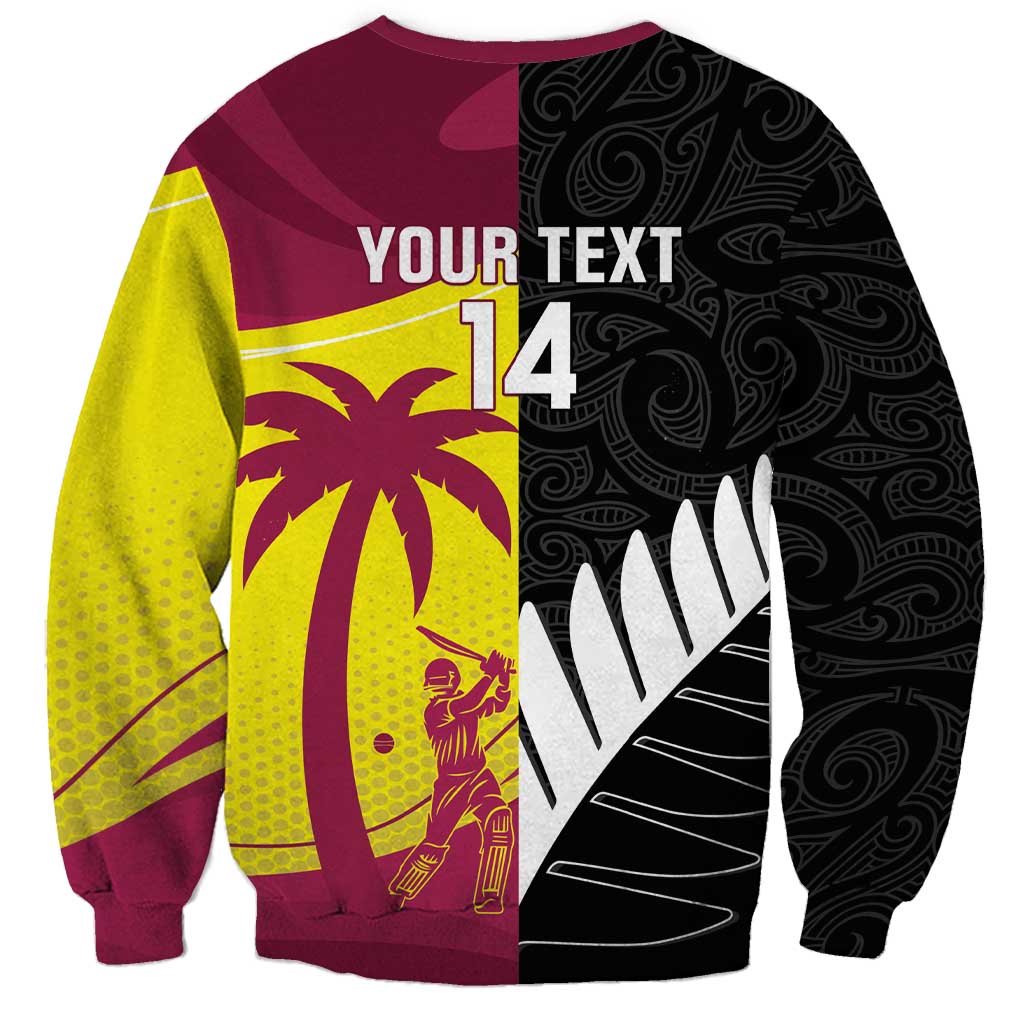 New Zealand and West Indies Cricket Custom Sweatshirt Black Cap Windies Together - Aussie Hoodie