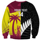 New Zealand and West Indies Cricket Custom Sweatshirt Black Cap Windies Together - Aussie Hoodie