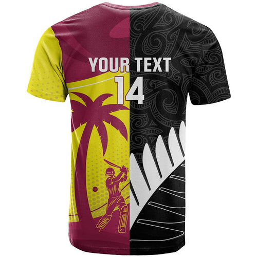 New Zealand and West Indies Cricket Custom T Shirt Black Cap Windies Together - Aussie Hoodie