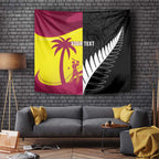 New Zealand and West Indies Cricket Custom Tapestry Black Cap Windies Together - Aussie Hoodie