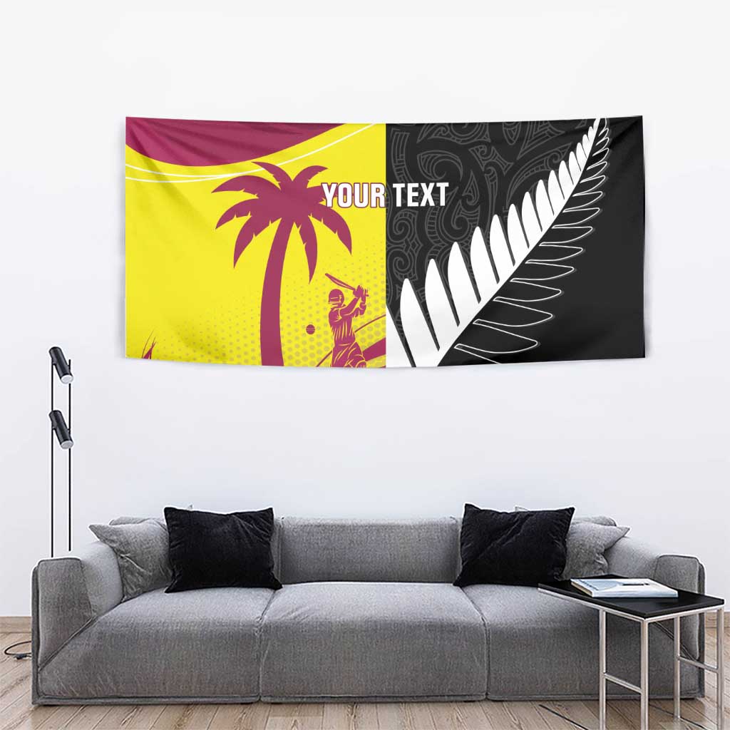 New Zealand and West Indies Cricket Custom Tapestry Black Cap Windies Together - Aussie Hoodie