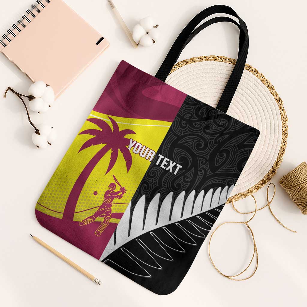 New Zealand and West Indies Cricket Custom Tote Bag Black Cap Windies Together - Aussie Hoodie
