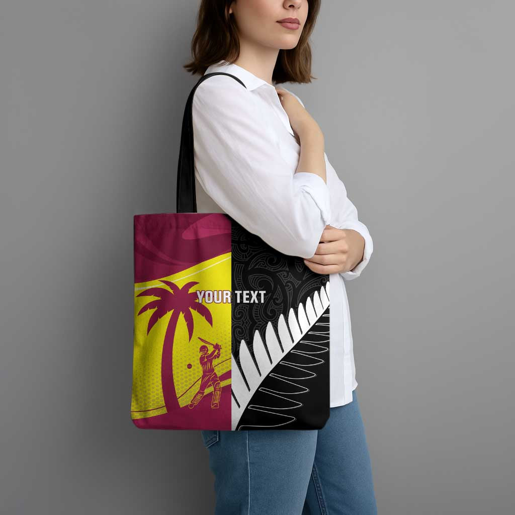 New Zealand and West Indies Cricket Custom Tote Bag Black Cap Windies Together - Aussie Hoodie