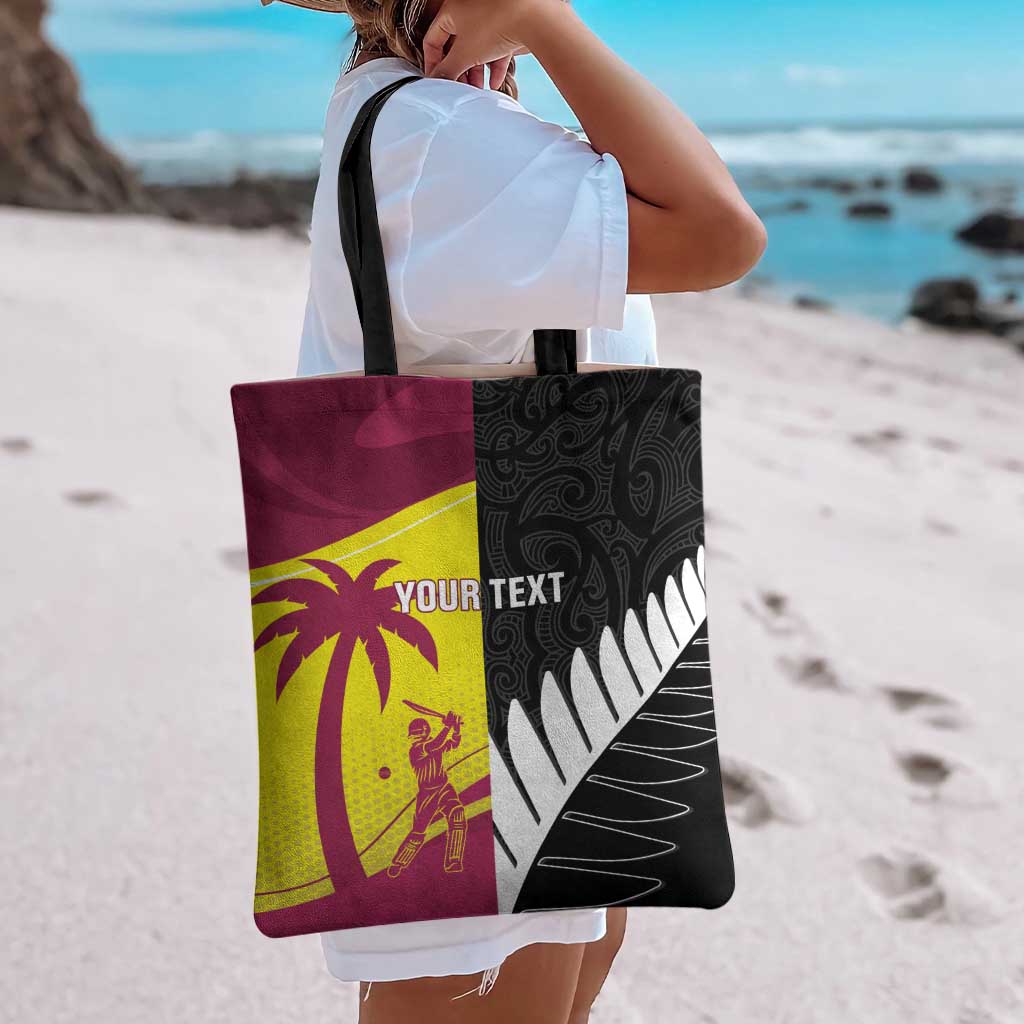 New Zealand and West Indies Cricket Custom Tote Bag Black Cap Windies Together - Aussie Hoodie