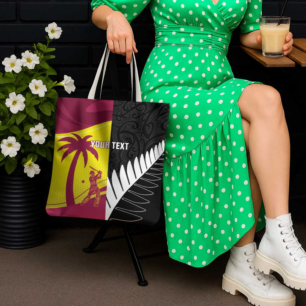 New Zealand and West Indies Cricket Custom Tote Bag Black Cap Windies Together - Aussie Hoodie