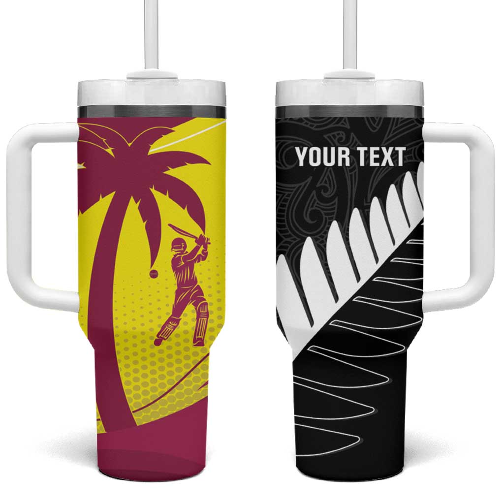 New Zealand and West Indies Cricket Custom Tumbler With Handle Black Cap Windies Together - Aussie Hoodie