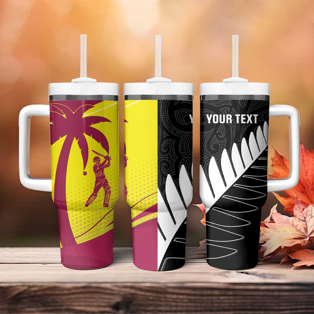 New Zealand and West Indies Cricket Custom Tumbler With Handle Black Cap Windies Together - Aussie Hoodie