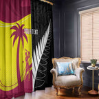 New Zealand and West Indies Cricket Custom Window Curtain Black Cap Windies Together - Aussie Hoodie