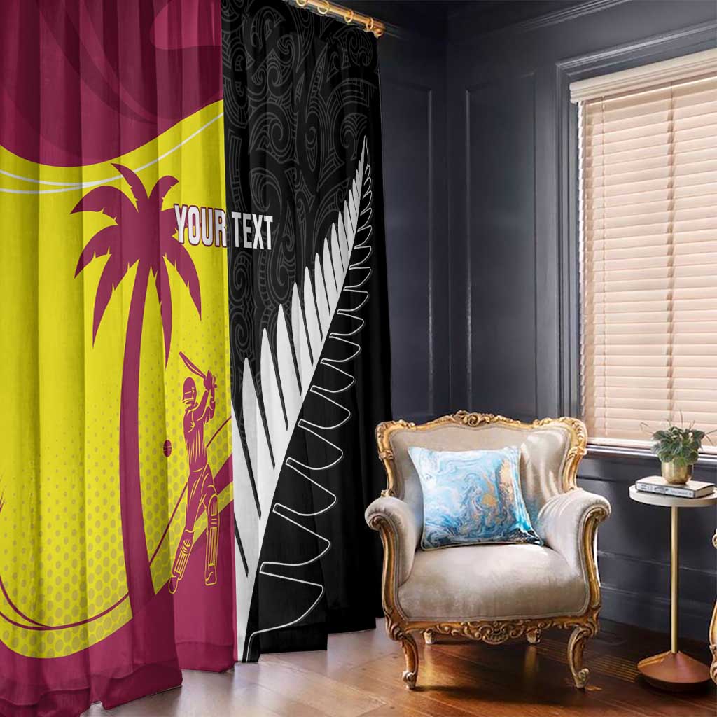 New Zealand and West Indies Cricket Custom Window Curtain Black Cap Windies Together - Aussie Hoodie