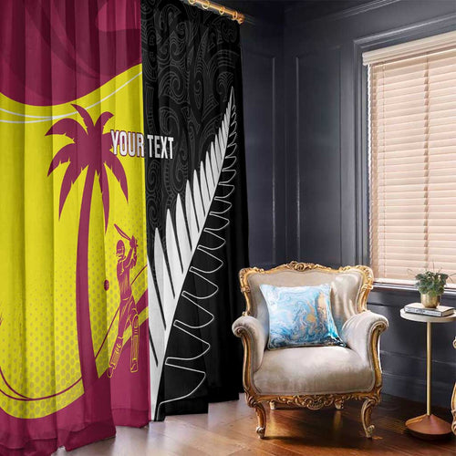 New Zealand and West Indies Cricket Custom Window Curtain Black Cap Windies Together - Aussie Hoodie