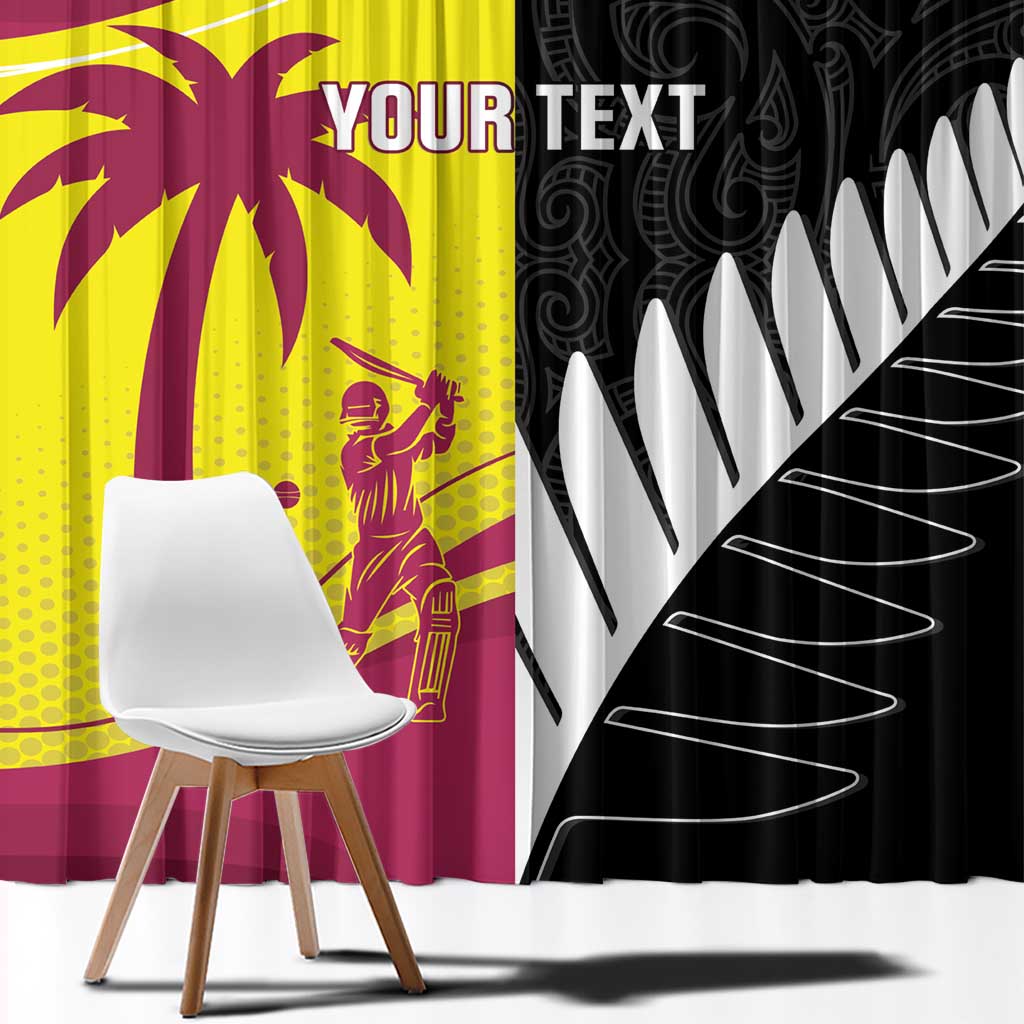 New Zealand and West Indies Cricket Custom Window Curtain Black Cap Windies Together - Aussie Hoodie