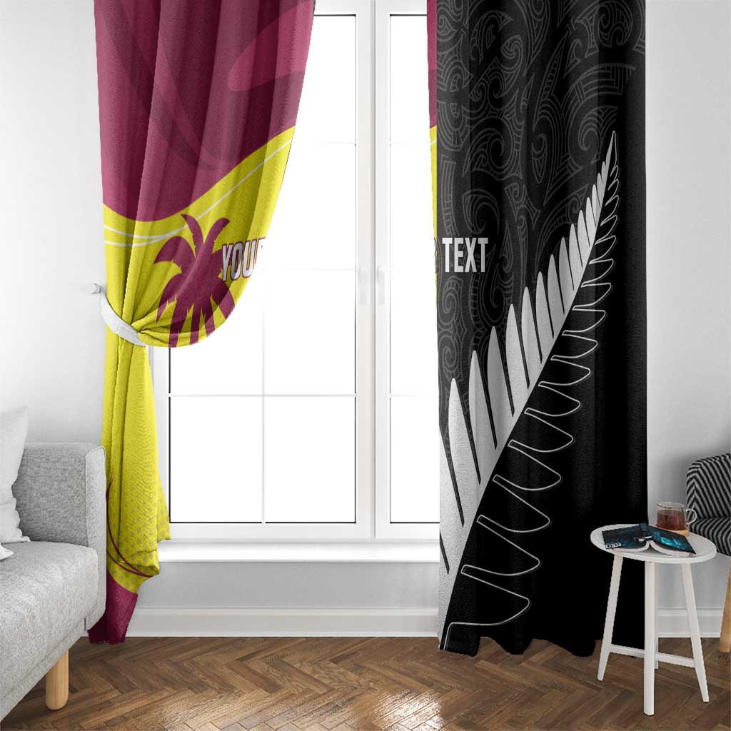 New Zealand and West Indies Cricket Custom Window Curtain Black Cap Windies Together - Aussie Hoodie