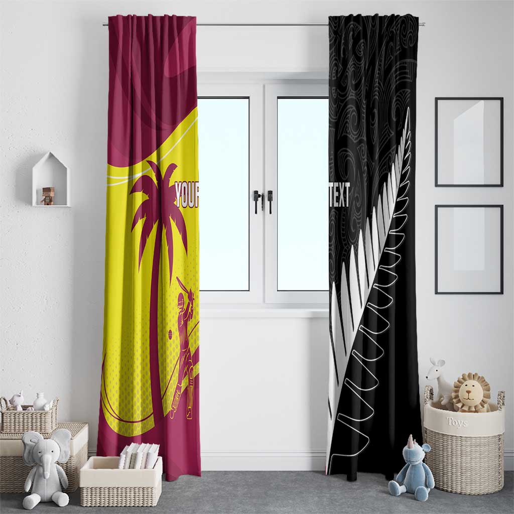 New Zealand and West Indies Cricket Custom Window Curtain Black Cap Windies Together - Aussie Hoodie