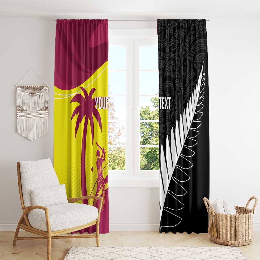 New Zealand and West Indies Cricket Custom Window Curtain Black Cap Windies Together - Aussie Hoodie