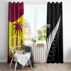 New Zealand and West Indies Cricket Custom Window Curtain Black Cap Windies Together - Aussie Hoodie