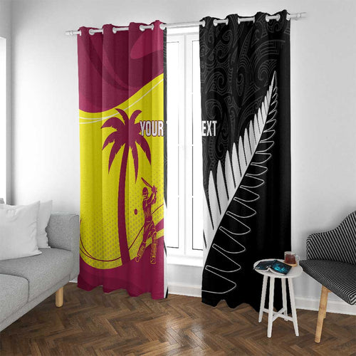New Zealand and West Indies Cricket Custom Window Curtain Black Cap Windies Together - Aussie Hoodie