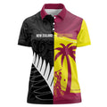 New Zealand and West Indies Cricket Custom Women Polo Shirt Black Cap Windies Together - Aussie Hoodie
