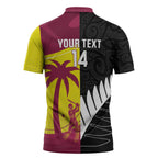 New Zealand and West Indies Cricket Custom Zipper Polo Shirt Black Cap Windies Together - Aussie Hoodie