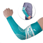 New Zealand Silver Fern Cricket Custom Arm Sleeves Black Cap Teal Maori Pattern - Aussie Hoodie