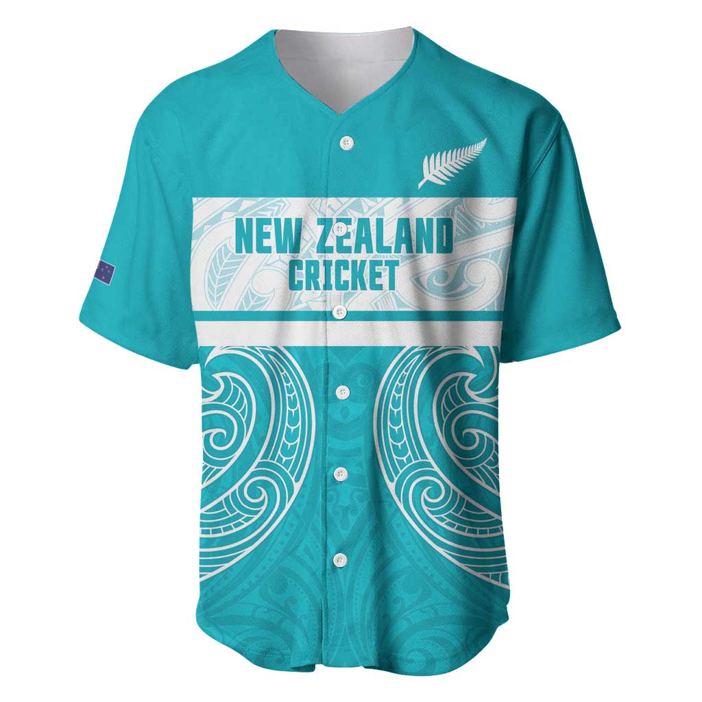 New Zealand Silver Fern Cricket Custom Baseball Jersey Black Cap Teal Maori Pattern - Aussie Hoodie