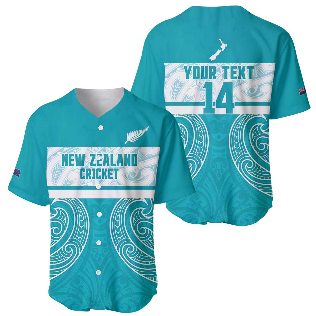 New Zealand Silver Fern Cricket Custom Baseball Jersey Black Cap Teal Maori Pattern - Aussie Hoodie
