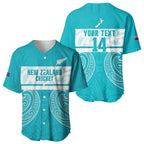New Zealand Silver Fern Cricket Custom Baseball Jersey Black Cap Teal Maori Pattern - Aussie Hoodie