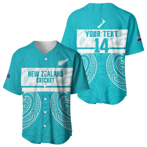 New Zealand Silver Fern Cricket Custom Baseball Jersey Black Cap Teal Maori Pattern - Aussie Hoodie