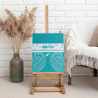 New Zealand Silver Fern Cricket Custom Canvas Wall Art Black Cap Teal Maori Pattern - Aussie Hoodie