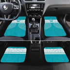 New Zealand Silver Fern Cricket Custom Car Mats Black Cap Teal Maori Pattern - Aussie Hoodie