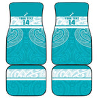New Zealand Silver Fern Cricket Custom Car Mats Black Cap Teal Maori Pattern - Aussie Hoodie