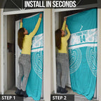 New Zealand Silver Fern Cricket Custom Door Cover Black Cap Teal Maori Pattern - Aussie Hoodie
