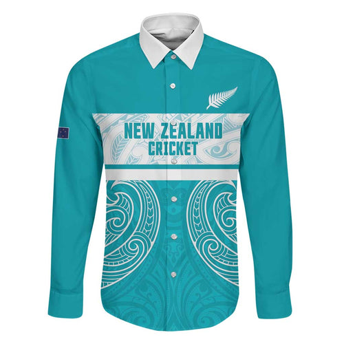 New Zealand Silver Fern Cricket Custom Family Matching Off Shoulder Maxi Dress and Hawaiian Shirt Black Cap Teal Maori Pattern - Aussie Hoodie