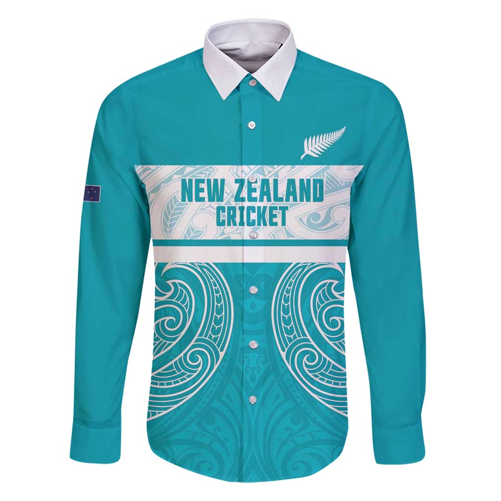 New Zealand Silver Fern Cricket Custom Family Matching Off Shoulder Short Dress and Hawaiian Shirt Black Cap Teal Maori Pattern - Aussie Hoodie