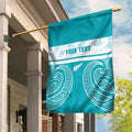 New Zealand Silver Fern Cricket Custom Garden Flag Black Cap Teal Maori Pattern - Aussie Hoodie