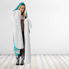 New Zealand Silver Fern Cricket Custom Hooded Blanket Black Cap Teal Maori Pattern - Aussie Hoodie