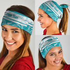 New Zealand Silver Fern Cricket Custom Neck Gaiter Black Cap Teal Maori Pattern - Aussie Hoodie