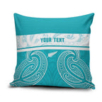 New Zealand Silver Fern Cricket Custom Pillow Cover Black Cap Teal Maori Pattern - Aussie Hoodie