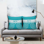 New Zealand Silver Fern Cricket Custom Pillow Cover Black Cap Teal Maori Pattern - Aussie Hoodie